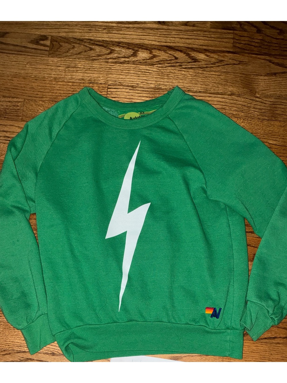 Aviator Nation Green Lightning Bolt Sweatshirt
